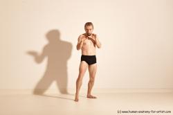 Underwear Martial art Man White Moving poses Athletic Short Blond Dynamic poses Academic